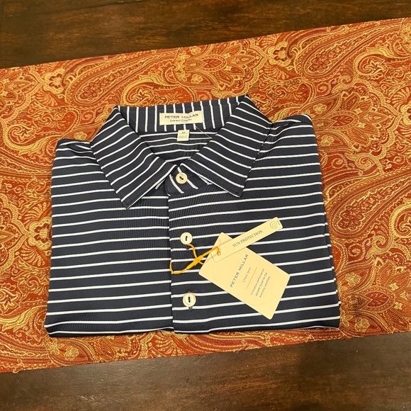 Peter Millar Other - Peter Millar Men's Medium Navy Striped Polo MSRP $110